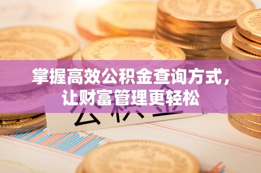 左云掌握高效公积金查询方式，让财富管理更轻松